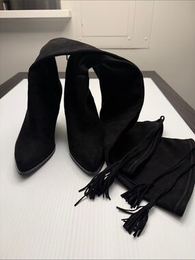 Marc Fisher Ltd. Women's Black Suede Knee-High Pointed Toe Boots